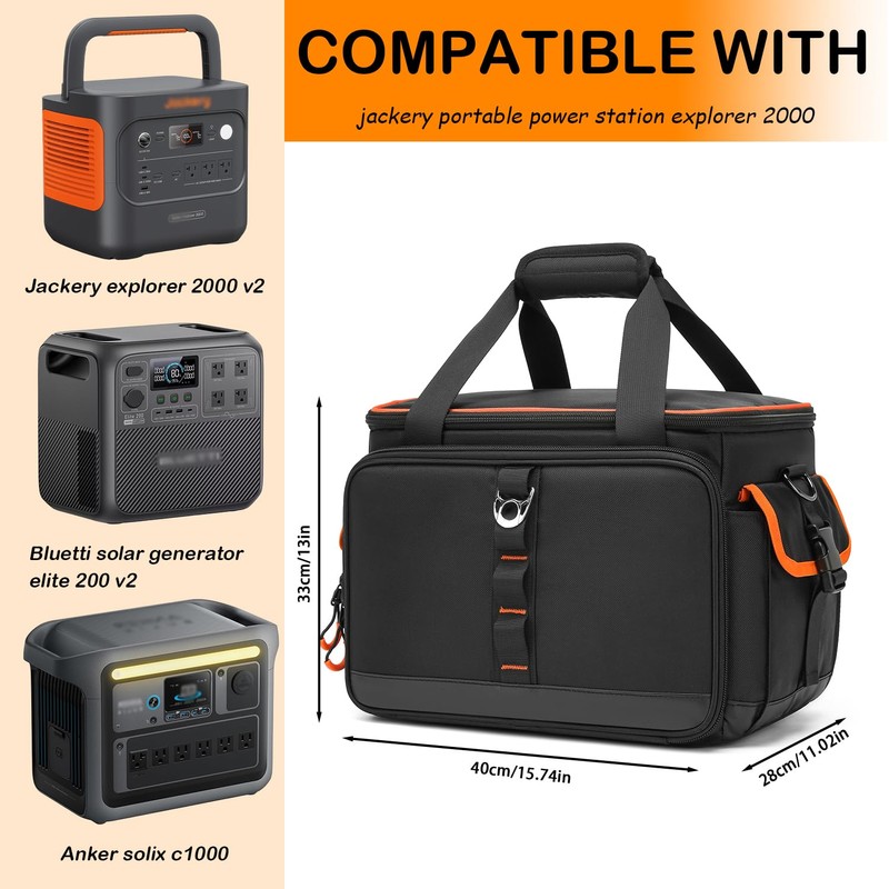 BISKLNDN Travel Carrying Case Compatible with Jackery Explorer 1500/2000 V2