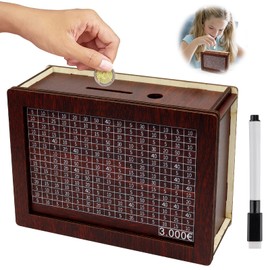 Wooden Money Box, Piggy Bank, Money Box, Retro Money Box Storage Box, Reusable Money Box with Counter, Helps Children the Habit of Saving, Money Boxes for Adults and Children