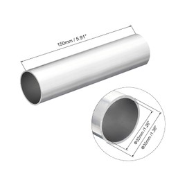 sourcing map 6063 Aluminium Round Tube 32 mm Inner Diameter Aluminium Tube 35 mm Outer Diameter Aluminium Profile Metal Tube 150 mm Length Aluminium Tube for Industrial Construction Craft Projects