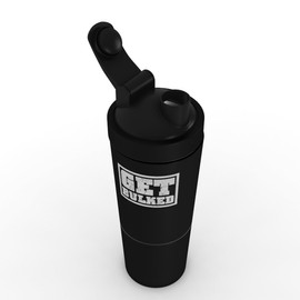 Black Protein Shaker Bottle – 28oz BPA-Free Blender Bottle with Storage & Mixing Ball – Leakproof Gym Shaker Cup for Pre-Workout, Protein Powder & Supplements