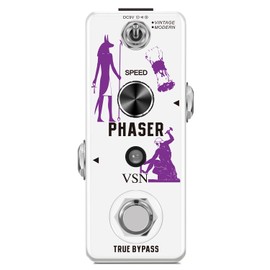 VSN Phaser Guitar Effect Pedal Analog Phase Effect Pedal Vintage Phase Effect For Electric Guitar Vintage Modern 2 Modes Guitar Phaser Pedals Mini Type True Bypass