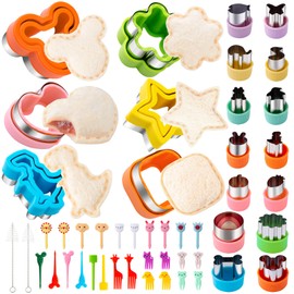 Nifogo Cookie Cutters Children's Bread and Vegetables 48 Pieces, Mickey Dinosaur Star Square Heart