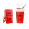 QWORK 1 Quart Sharps Disposal Container - Puncture-Resistant, Leak-Proof, Red