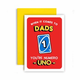 Huxters Birthday Card for Dad Your Numero Uno Funny Father's Day Card for Him - 14.8cm (Dad)