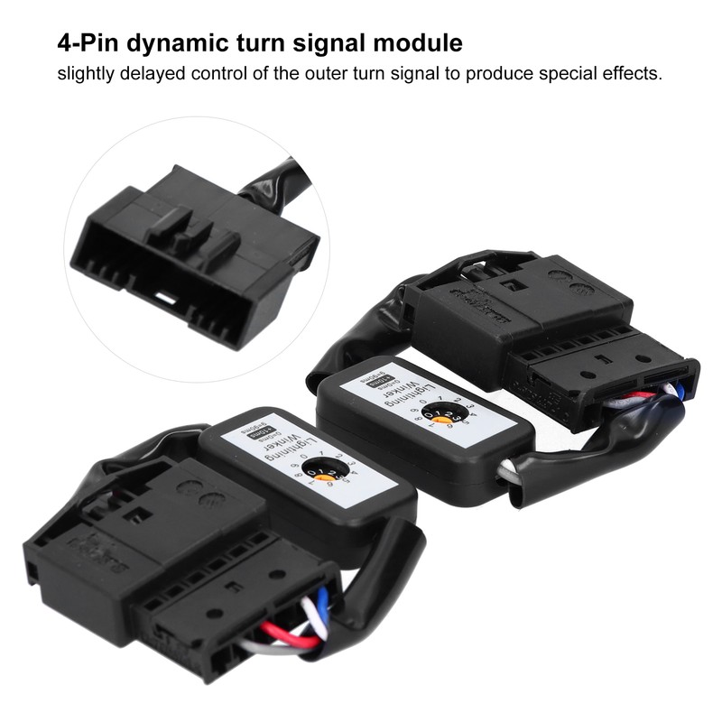Pair LED Tail Lights Dynamic Turn Signal Adapter Harness Blinker