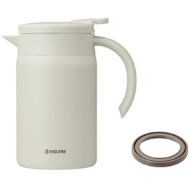 Kyocera Vacuum Insulated Coffee Server, Replacement Parts, Gasket Set, Inner Ceramic Treatment, Thermal Insulation, Coffee, Tea, Hot Water, Hot Water, Split Ceramag, 28.7 fl oz (800 ml), Sand Beige