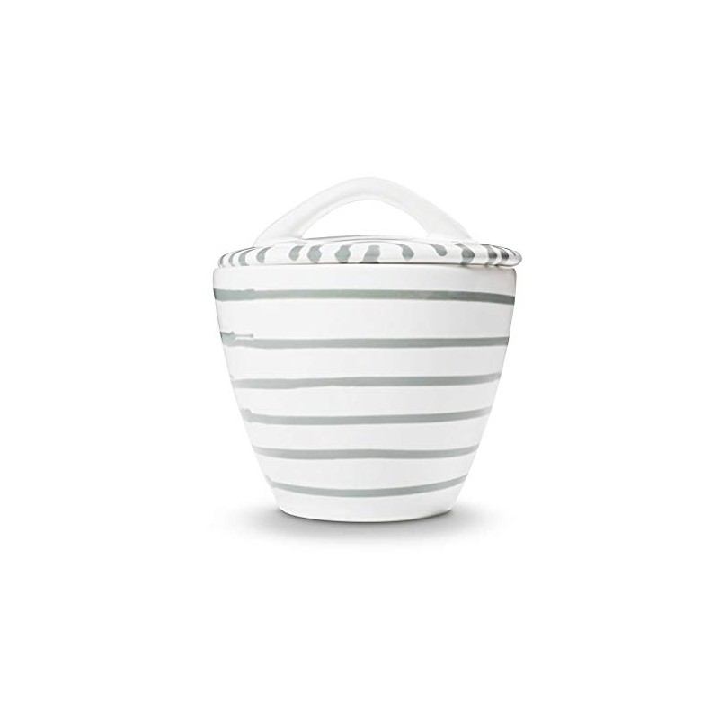 Gmundner Keramik Manufaktur 0106DZGO09 Graugeflammt Gourmet Sugar Bowl Diameter 9