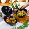 bUCLA 12 Pack Black Plastic Serving Bowls - 20 OZ