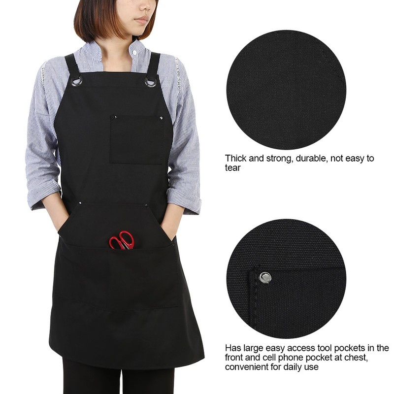 Canvas Apron Kitchen Cooking Carpenters Machinists Working Uniform with Crossed