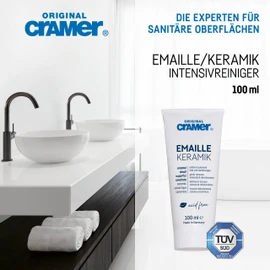 Cramer Emaille Keramik Badreiniger 100 ml (Email-Star) - säurefreier Intensivreiniger für Badewanne, Dusche, Waschbecken - besonders schonender und wirkungsvoller Spezialreiniger für Küche & Bad
