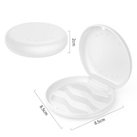 Annhua Denture Case Mouthpiece Case Denture Case Vent Orthodontic Retainer Case with Hole Dental Mouthguard Container Aligner Case Slim Home with Magnetic Closure Travel Office Denture Case Perforated