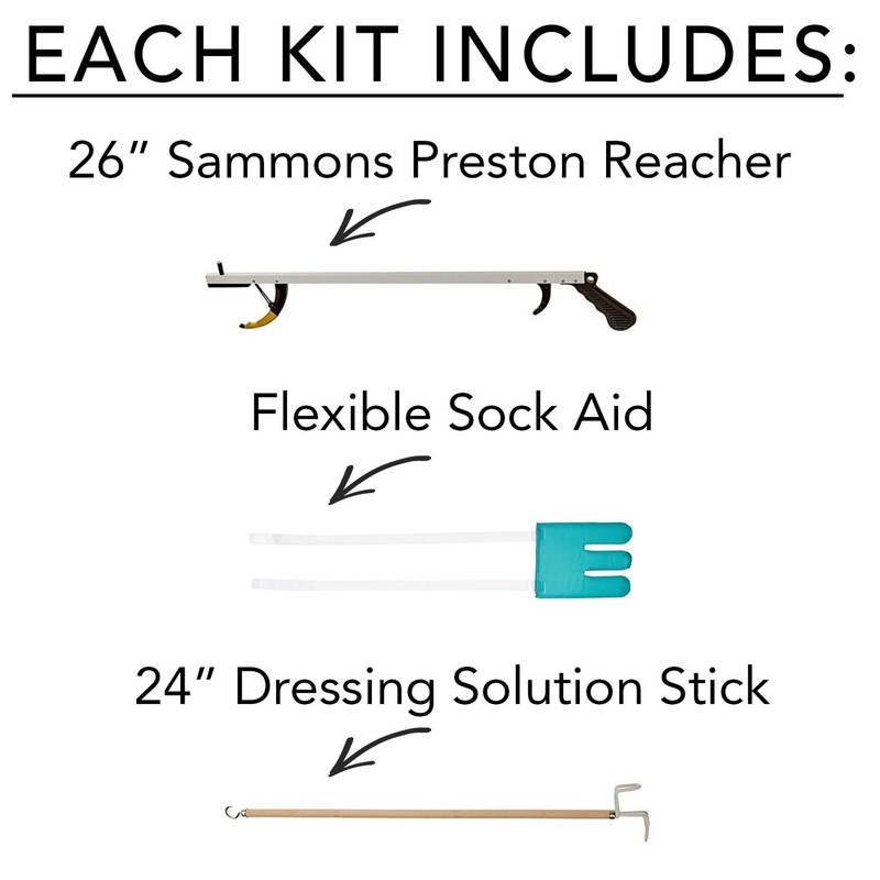 Sammons Preston Assistive Device Kit 4, Includes 26" SPR Reacher,