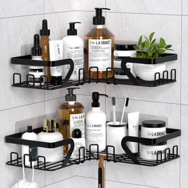 Kegii Shower Shelf Corner - Shower Shelf No Drilling Shower Shelf Shampoo Holder for Shower Basket Shower Holder Bathroom Organiser Black