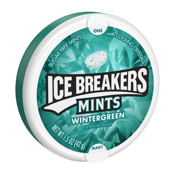 ICE BREAKERS Mints Wintergreen, Sugar Free, 1.5-Ounce Tins (Pack of 16)