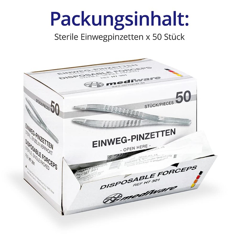 Sterile Disposable Forceps – 12.5 cm – Pack of 50
