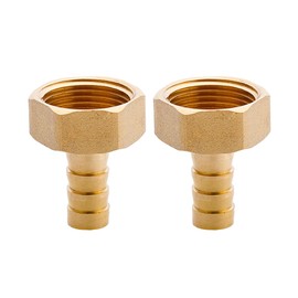 3/4" BSP Female Thread x 12mm Barbed Hose Pipe Connector, Brass Barb Hose Tail Joint Coupler Adapter, Garden Hose Fitting Accessories (2 Pieces)