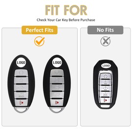 WORCAS Smart 5 Button Key Fob Cover Case Compatible with Infiniti JX35 Q50 Q60 QX56 QX60 QX80(Quicksand-Gold)