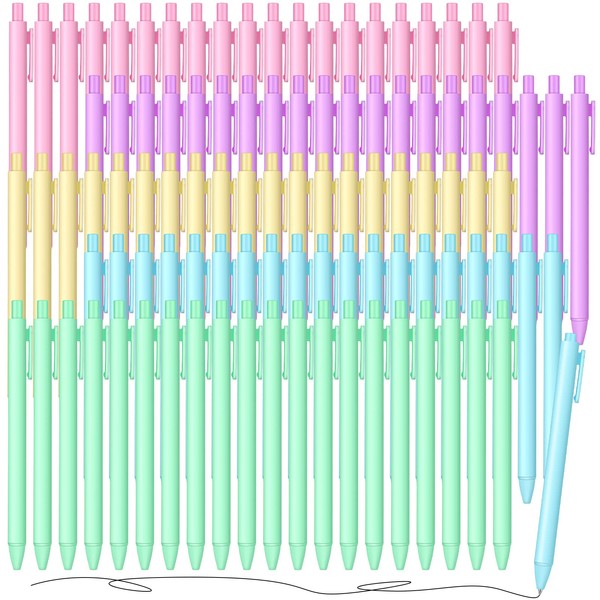 Thenshop 50 Pcs Retractable Black Gel Ink Pens 0.5mm Fine