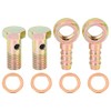 X AUTOHAUX 2 Sets 12mm Diameter Banjo Hose Barb Bolt Fittings Banjo Bolt Washer Kit Bronze Tone for Motorcycle Car