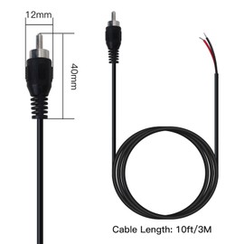 Suifaqi Upgraded 2Pack 10 ft RCA Male Plug to Wire Audio Speaker Subwoofer HDTV Cable Cord