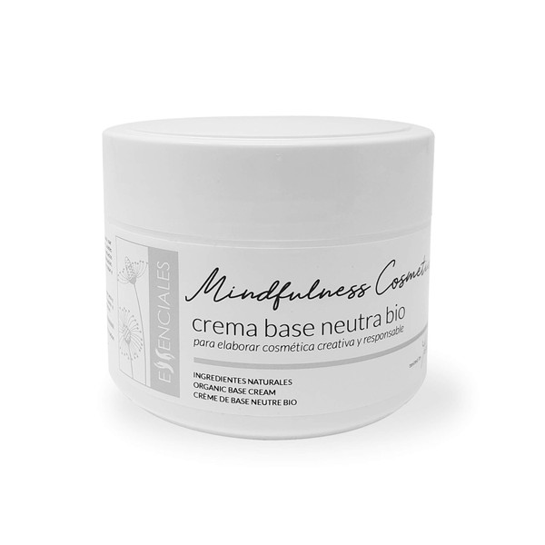 Essenciales - Mindfulness Cosmetics Organic Neutral Base Cream 300 ml with Organic Almond, Grape Seed and Coconut Oils