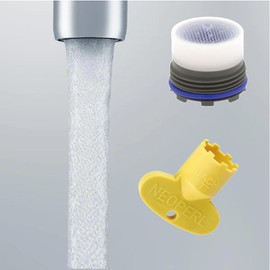 Neoperl Cache 1.0 gpm Faucet Aerator Hidden insert Aerated Stream with Install Key for Kitchen Bathroom Male Standard/Junior/TT Small Sizes (Tom Thumb), Blue, 13 0520 2
