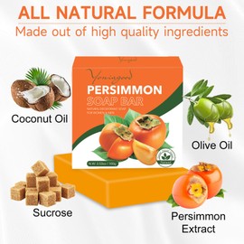 3 PCS Persimmon Soap Bar for Body Odor Control, Natural Deodorant Body Bar Soap for Old People Smell, Remove Strong Smell, Organic Eliminating Odor Wash Soap for Women & Men