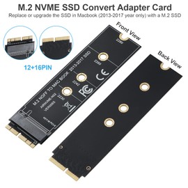 YABOANG M.2 NVMe SSD to 12+16Pin Upgrade Adapter for MacBook Air (2013-2017 Year) A1465, A1466 and Mac Pro A1398, A1502 (Late 2013-2015 Year)