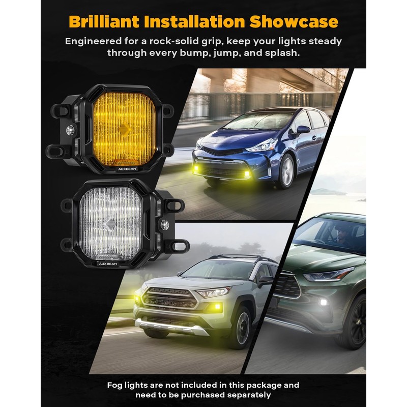 Auxbeam Color Play Series Fog Light Mounting Brackets, for Lexus