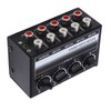 Stereo Mini Mixer Passive Audio Signal Controller 4 Channel Hub