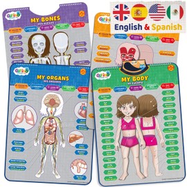 GUFINO Bilingual Learning Toys - Human Anatomy for Kids, Learn English & Learn Spanish for Kids: Human Body Model for Kids: Organs, Muscles & Bones, Ideal for Ages 5-12.