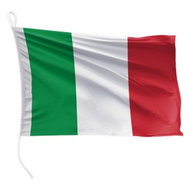 FLAGLY Premium Boat Flag Italy 30 x 20 cm - 115 g/m² Fabric Weight - Printed, Robust with Knit & Loop, Boat Accessories Motor Boat (30 x 20 cm - Italy)