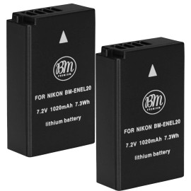 BM Premium 2X EN-EL20A Batteries for Nikon Coolpix P1000, Coolpix A Cameras