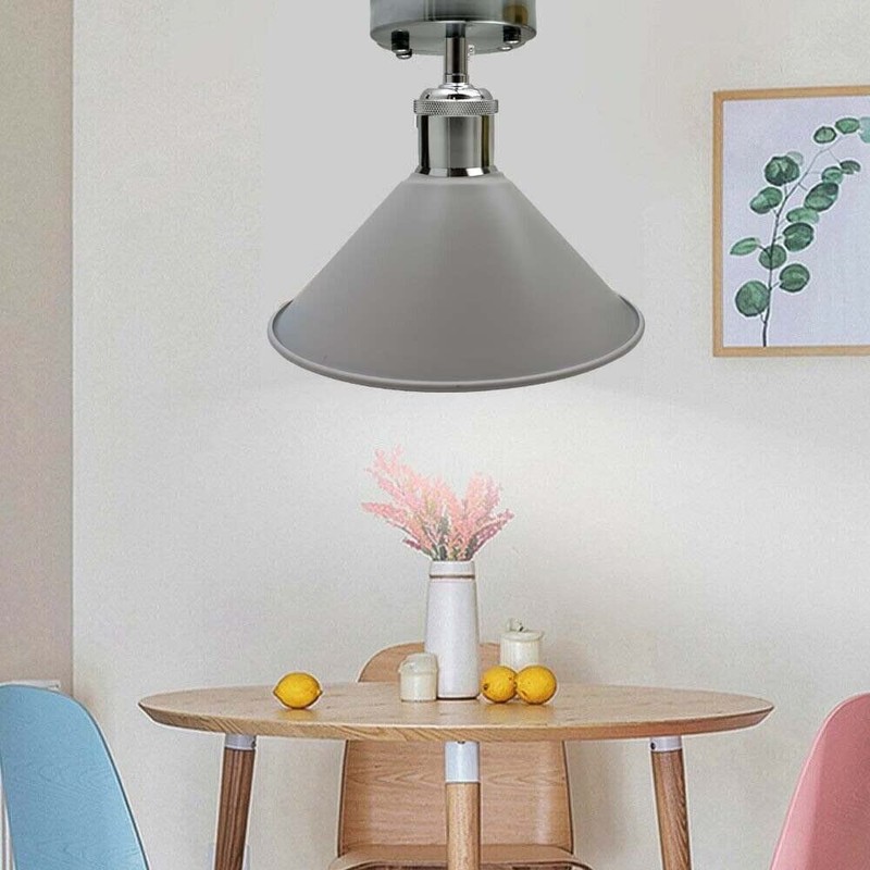 Vintage Retro Light Shade, Metal Cone Lampshade, Easy Fit Industrial