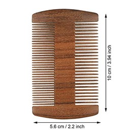 Peine para barba de 3 piezas para hombre, madera de sándalo natural, peines de bigotes de madera de doble acción, peine de barba con 3 bolsillos de pi