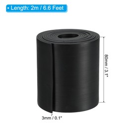 PATIKIL Rubber Strips, 1/8" Thick x 3.1" Wide x 6.6' Long Neoprene Rubber Sheets Solid Rubber Rolls for DIY Gasket Flooring Weather Stripping