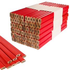 Lezevn Flat Carpenter Pencils Medium Hard Graphite Lead Pencils Octagonal Shape Pencil Solid Black Lead Carpenter Pencil for Woodworking (60)