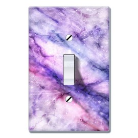 WIRESTER Single Gang Toggle Light Switch Plate/Wall Plate Cover - Purple Fuchsia Marble