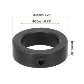 sourcing map Shaft Collar 0.8 Inch Bore Carbon Steel Set Screw Style Clamping Collars Black 6 Pcs