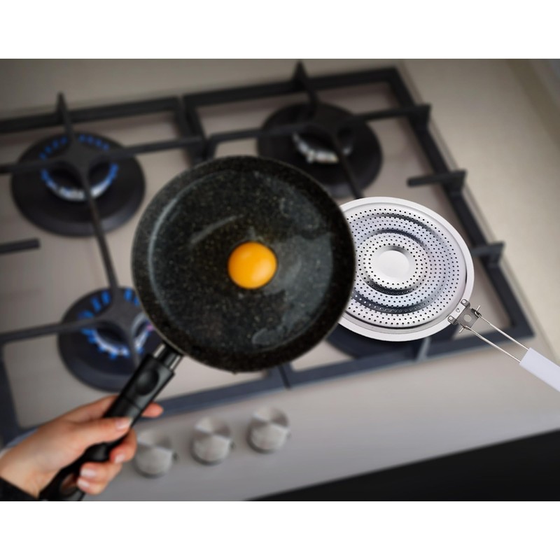 HIC Kitchen Heat Diffuser Reducer Flame Guard With Removable Handle,