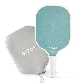 GITOE Pickleball Paddle USAPA Approved Pickle Ball Paddle Carbon Fiber Pickleball Set with Paddle Cover, Lightweight Graphite Pickleball Paddles - Color: Green