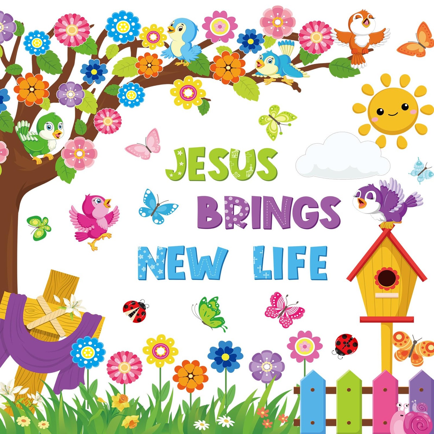 Pajean 112 Pcs Christian Spring Bulletin Board Decorations Classroom ...
