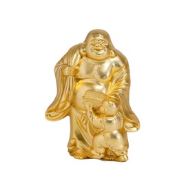 The Seven Lucky Gods Hotei (Gold Plated/24K Gold) Buddha Master: Shuun Makita Sculpture Sculpture Figurine Takaoka Copperware (Hotei 7 fg)
