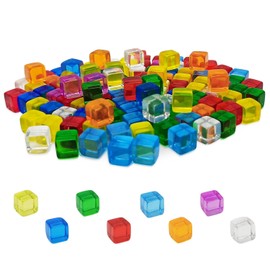Mini Dice 8mm Acrylic Cubes, 160 Pcs Colored Dice Set for Board Game Tokens, Tabletop Gaming Pieces & DIY Crafts - Blank Dice for Customization