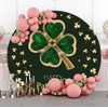 Leowefowa 6.5x6.5ft Polyester Happy St. Patrick's Day Round Backdrop Cover