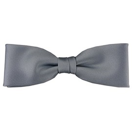TigerTie Pre-Tied Slim Bow Tie Plain + Box, silver