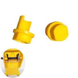 NentMent Commercial Mop Bucket Wringer Mount Bracket End Plugs Left and Right Set Yellow Plastic Stopper Repair Parts for Side Press Wringer Combo Rectangular Commercial Mop Bucket on Wheels