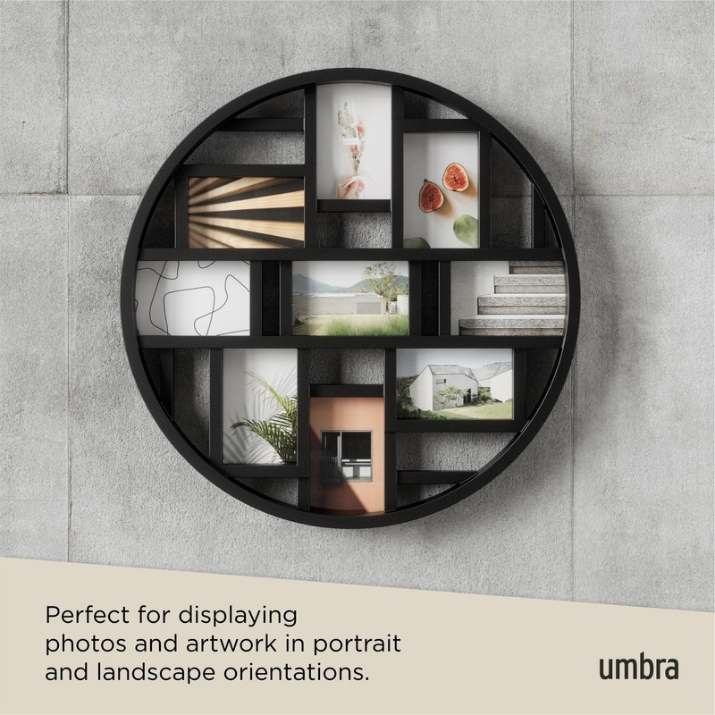 Umbra Luna Collage Picture Frame Holds Nine 4x6 Photos, Large