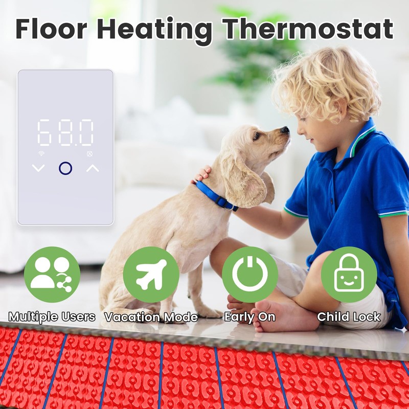 MAXKOSKO 1PC WiFi Smart Thermostat for Electric Floor Warming System