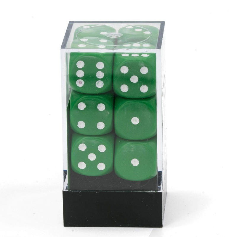 DND Dice Set-Chessex D&D Dice-16mm Opaque Green and White Plastic